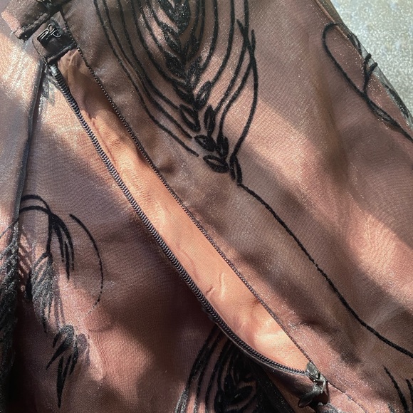 Ladies Designer Cocktail Skirt Black Embroidery David Meister - Picture 10 of 11